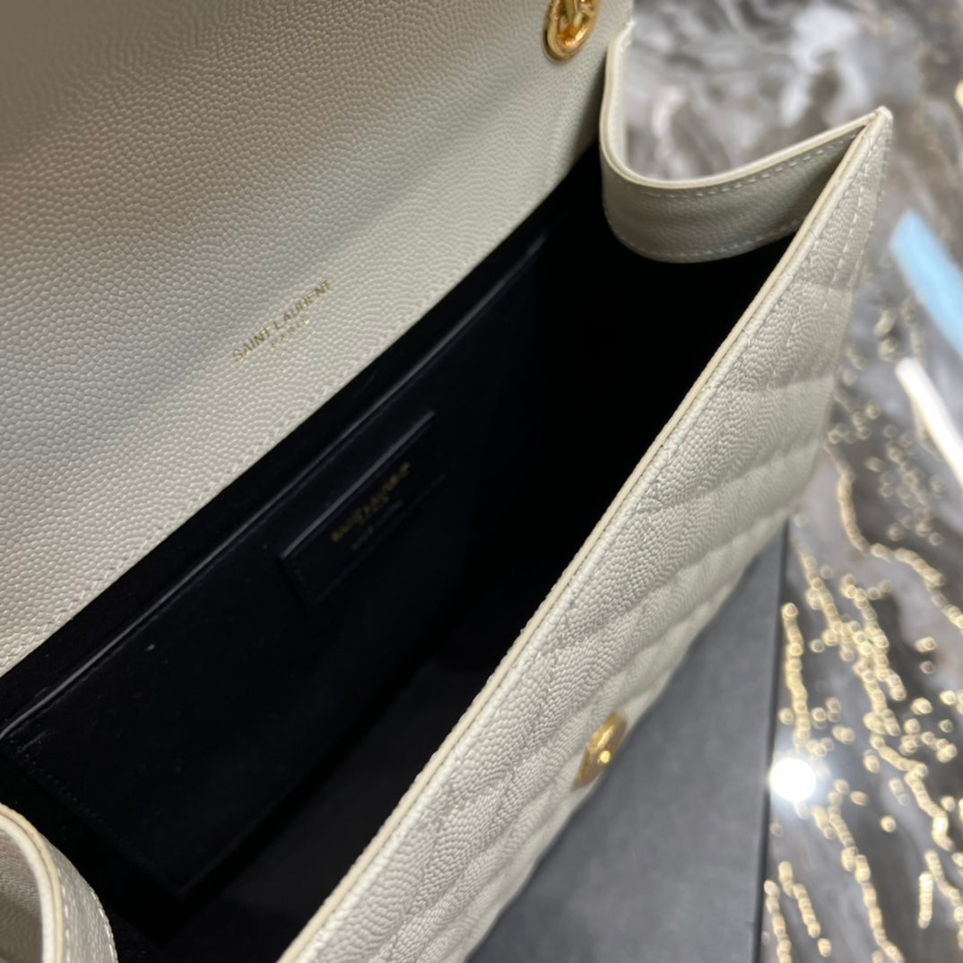 Top Quality Envelope MeTop Qualityum Chain Bag White For Women, Women’s Bags 9.4in/24cm YSL