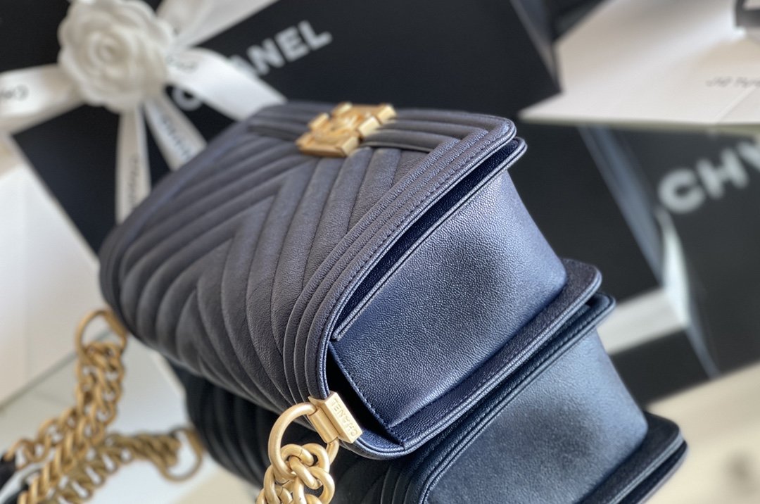 CHLMeTop Qualityum Boy Handbag Dark Blue For Women 9.8in/25cm A67086