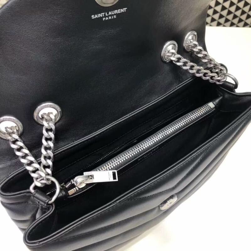 Top Quality Loulou Small Chain Bag In Matelassé "Y" Black For Women 9.8in/23cm YSL 494699DV7261000