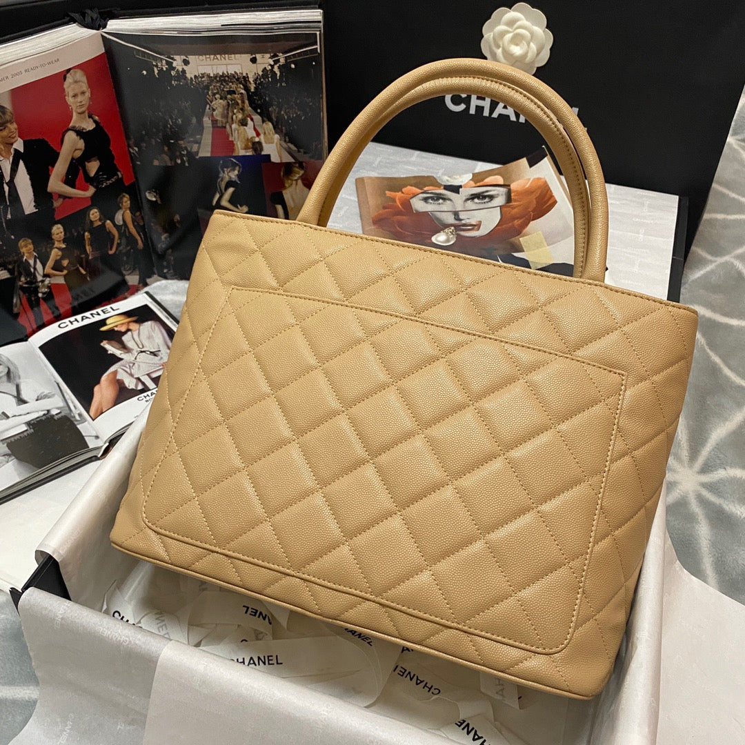 CHLMedallion Tote Gold Hardware Caviar Yellow For Women, Women’s Handbags, Shoulder Bags 15in/32cm