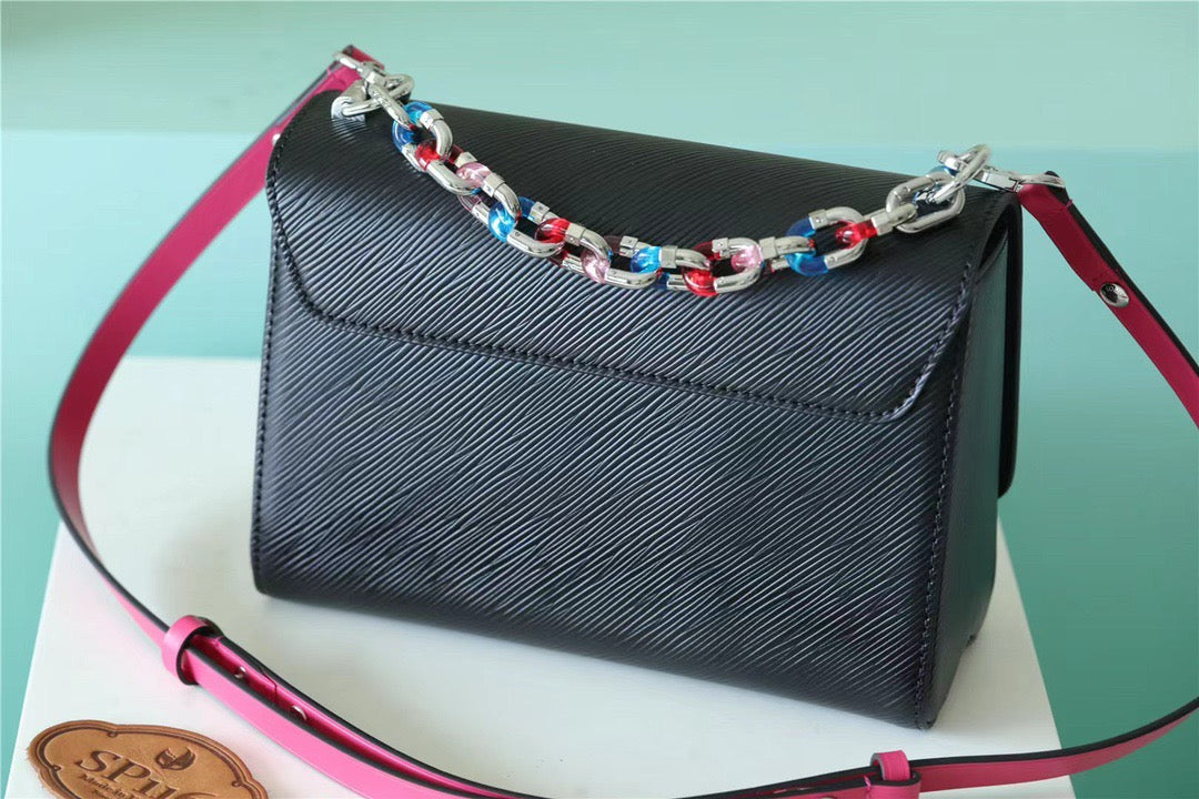 ouis Vuitton Twist MM Epi Black For Women,  Shoulder And Crossbody Bags 9.1in/23cm Top Quality 