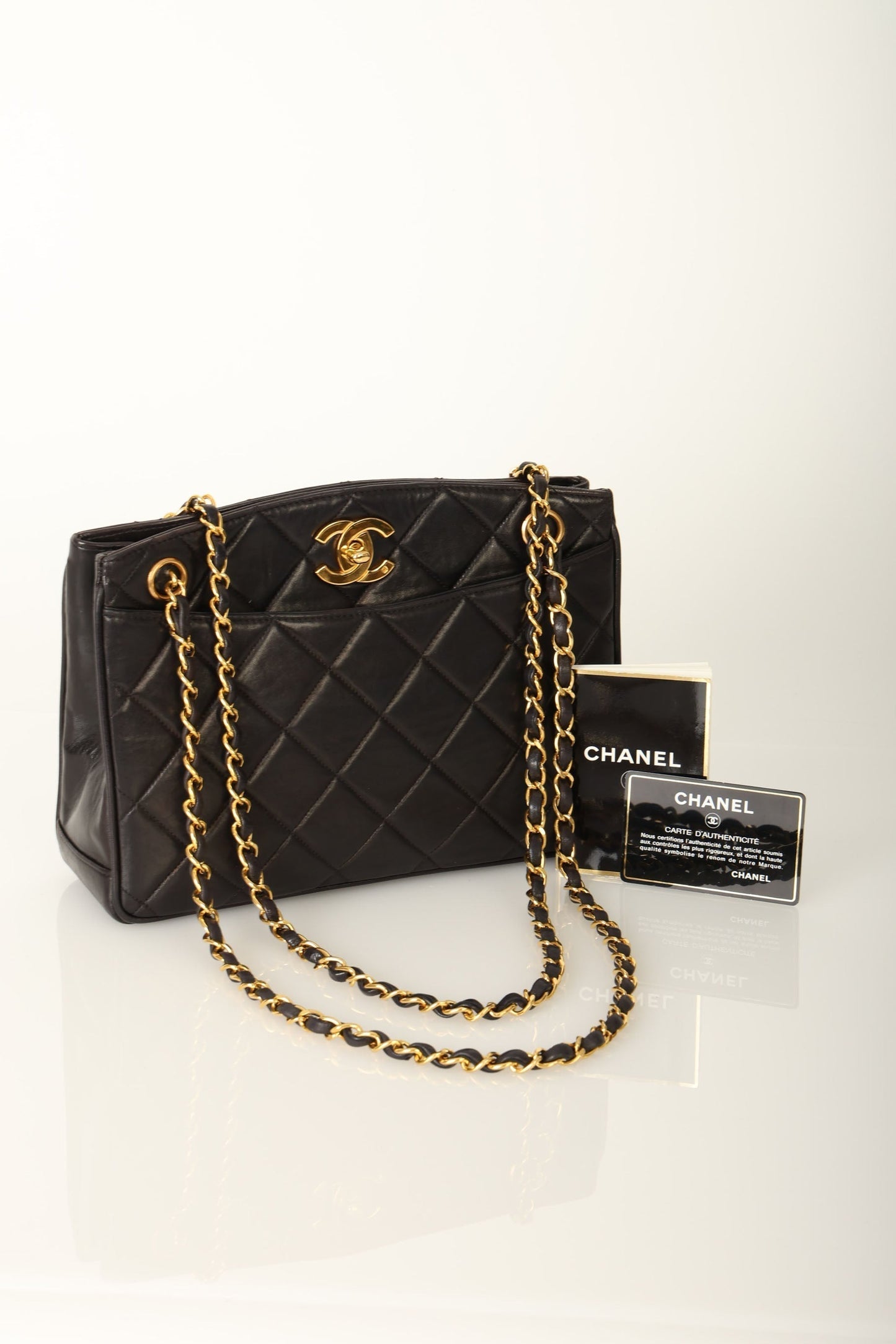 Chanel 1994 Lambskin Turnlock Tote
