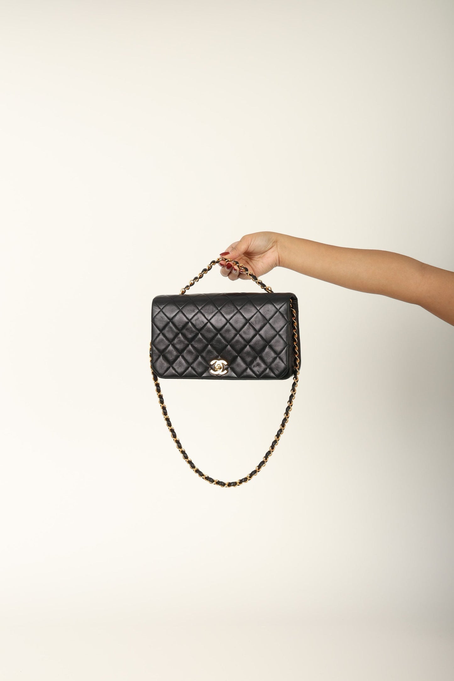 Chanel 1991 Lambskin Turnlock Full Flap