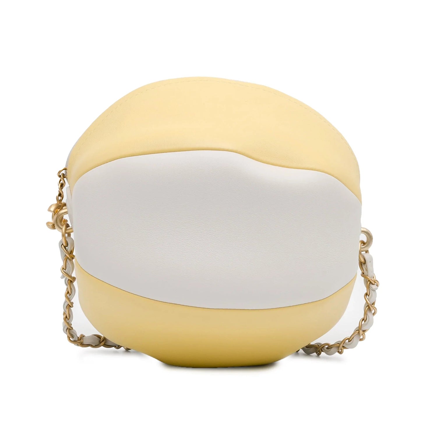 Yellow Chanel Calfskin Coco Beach Ball Bag