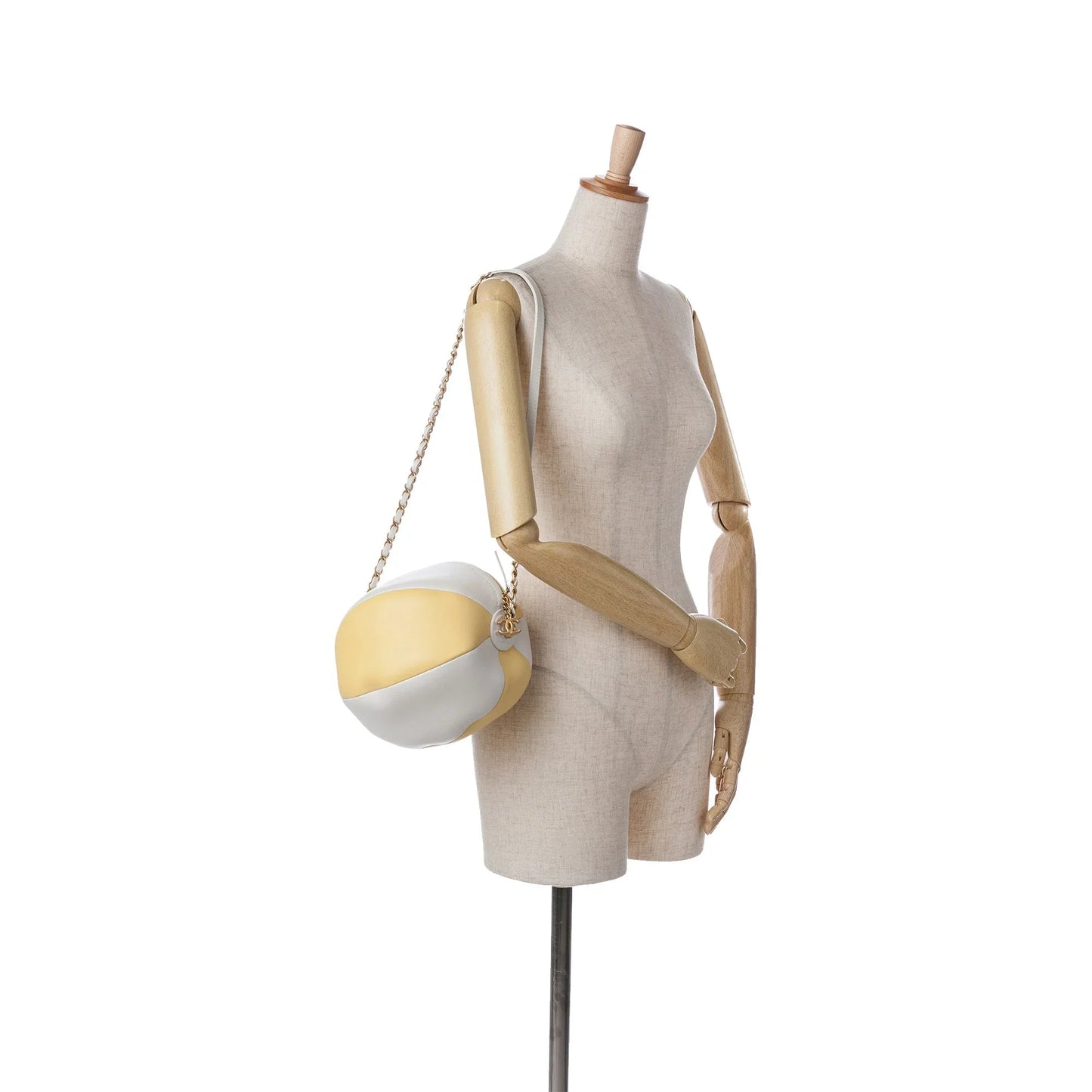 Yellow Chanel Calfskin Coco Beach Ball Bag