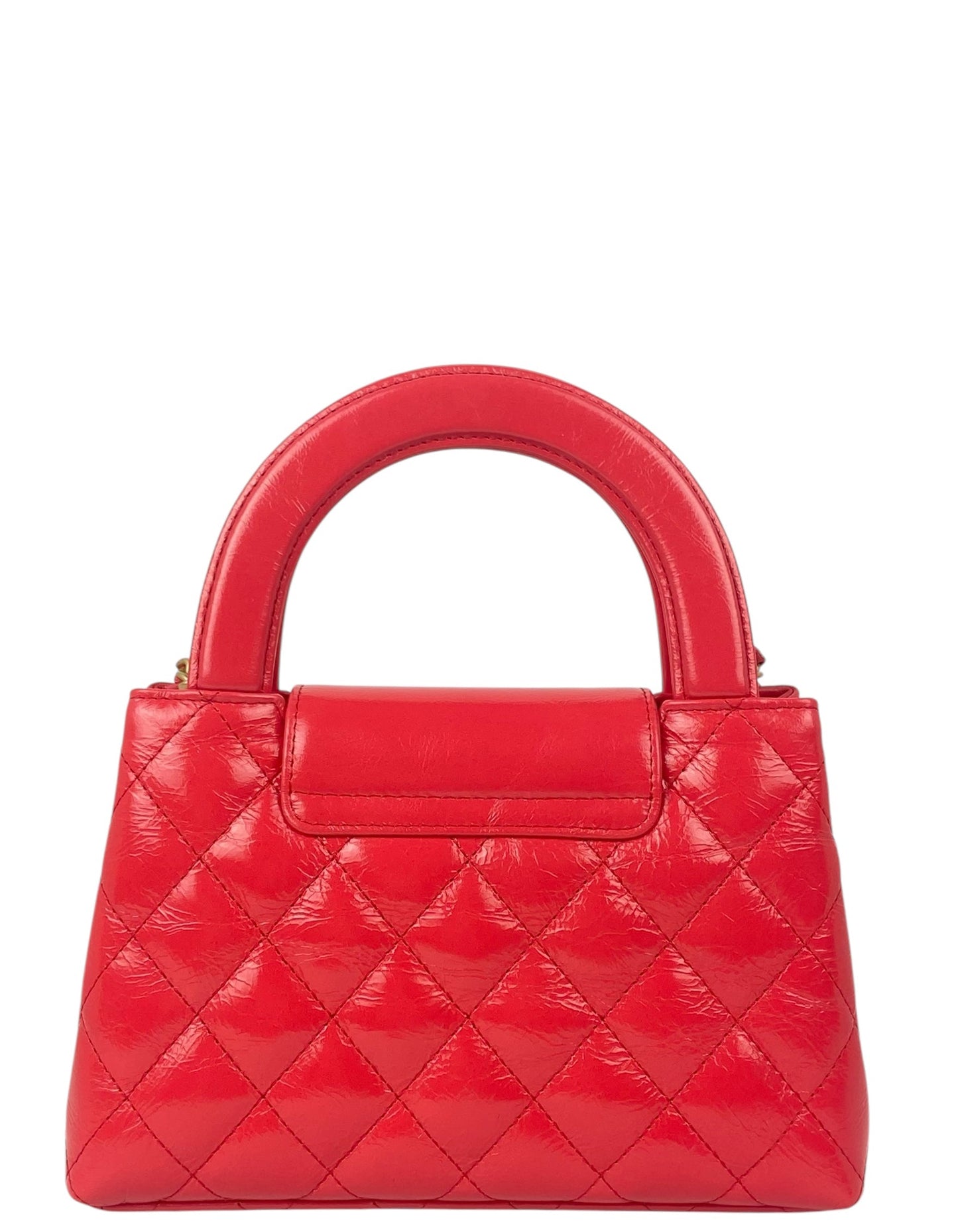 Chanel '25C Red Calfskin Quilted Nano Kelly Shopper