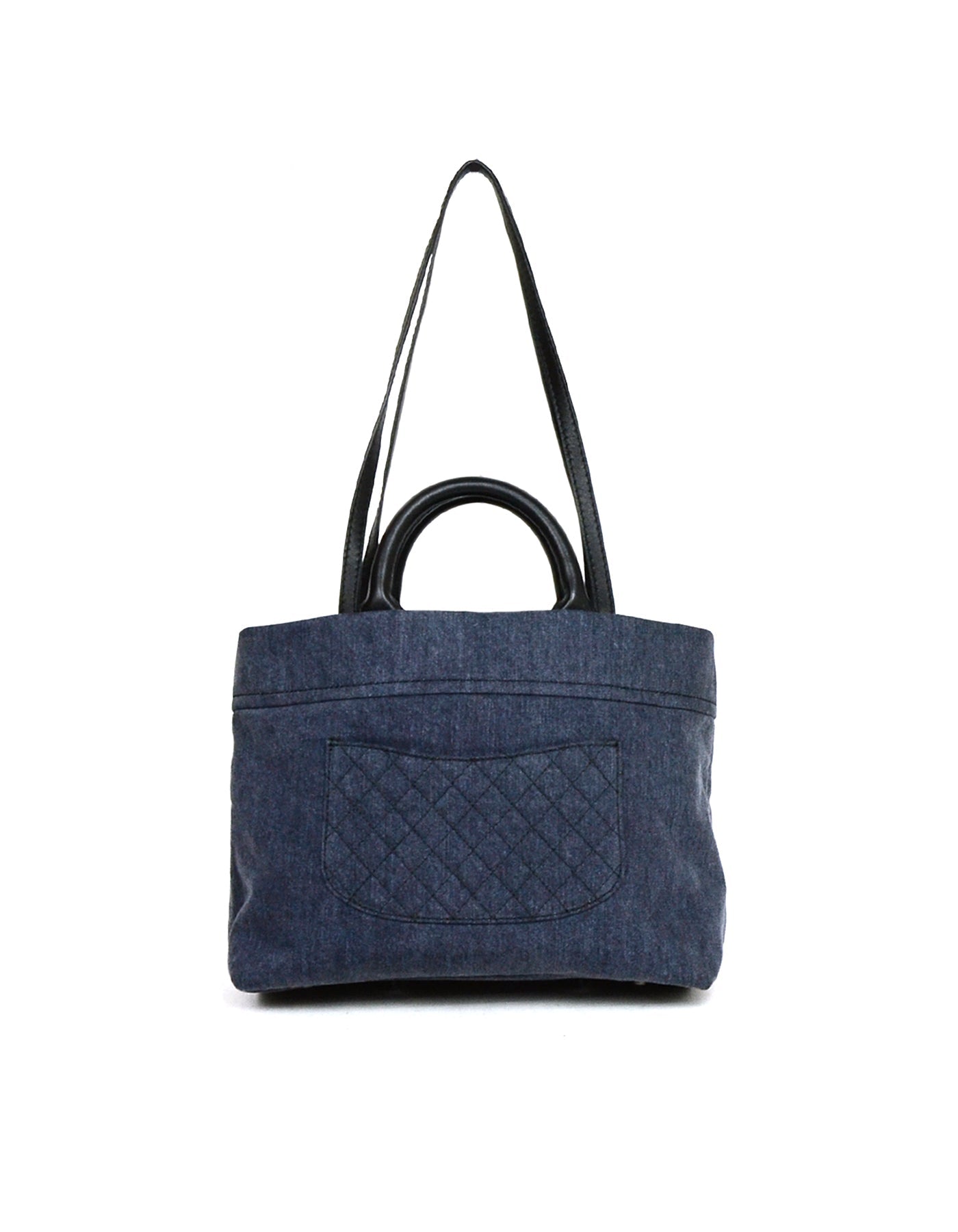 Chanel 2017 Blue Denim Deauville Style Tote Bag w. Straps