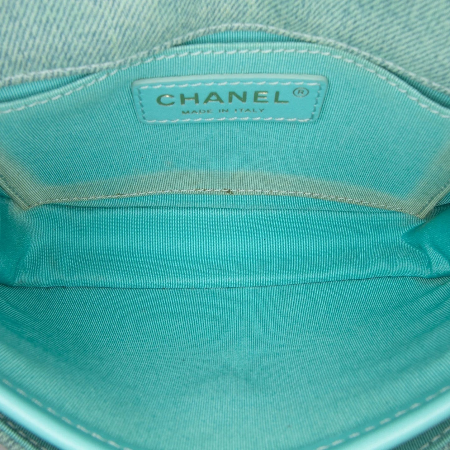 Blue Chanel Mini CC Quilted Denim Messenger Flap Crossbody Bag