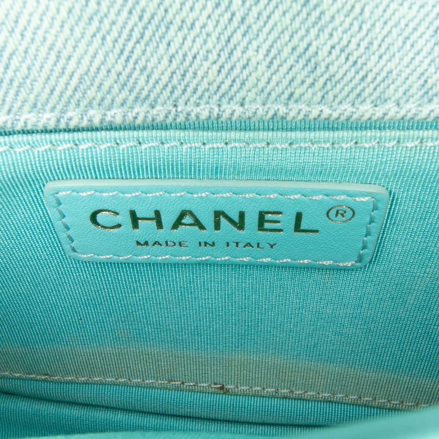 Blue Chanel Mini CC Quilted Denim Messenger Flap Crossbody Bag