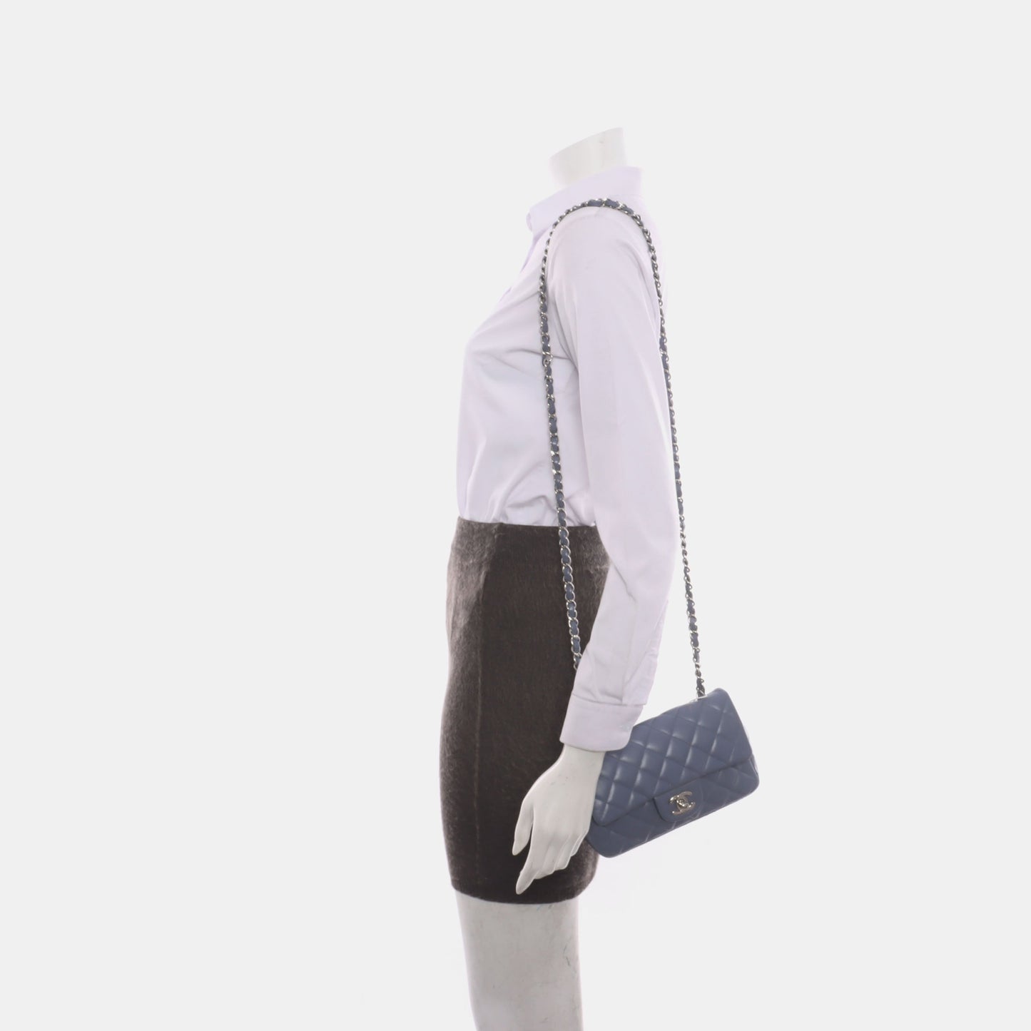 Chanel Classic Flap Rectangular Mini Ash Blue Lambskin, 2012