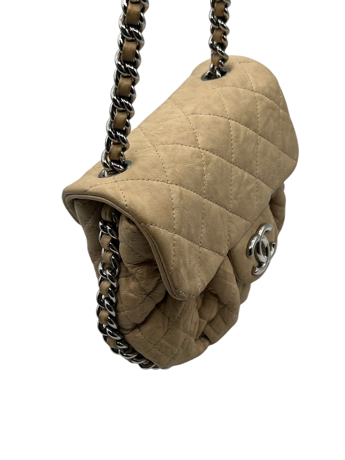 Chanel - sac chain around cuir beige