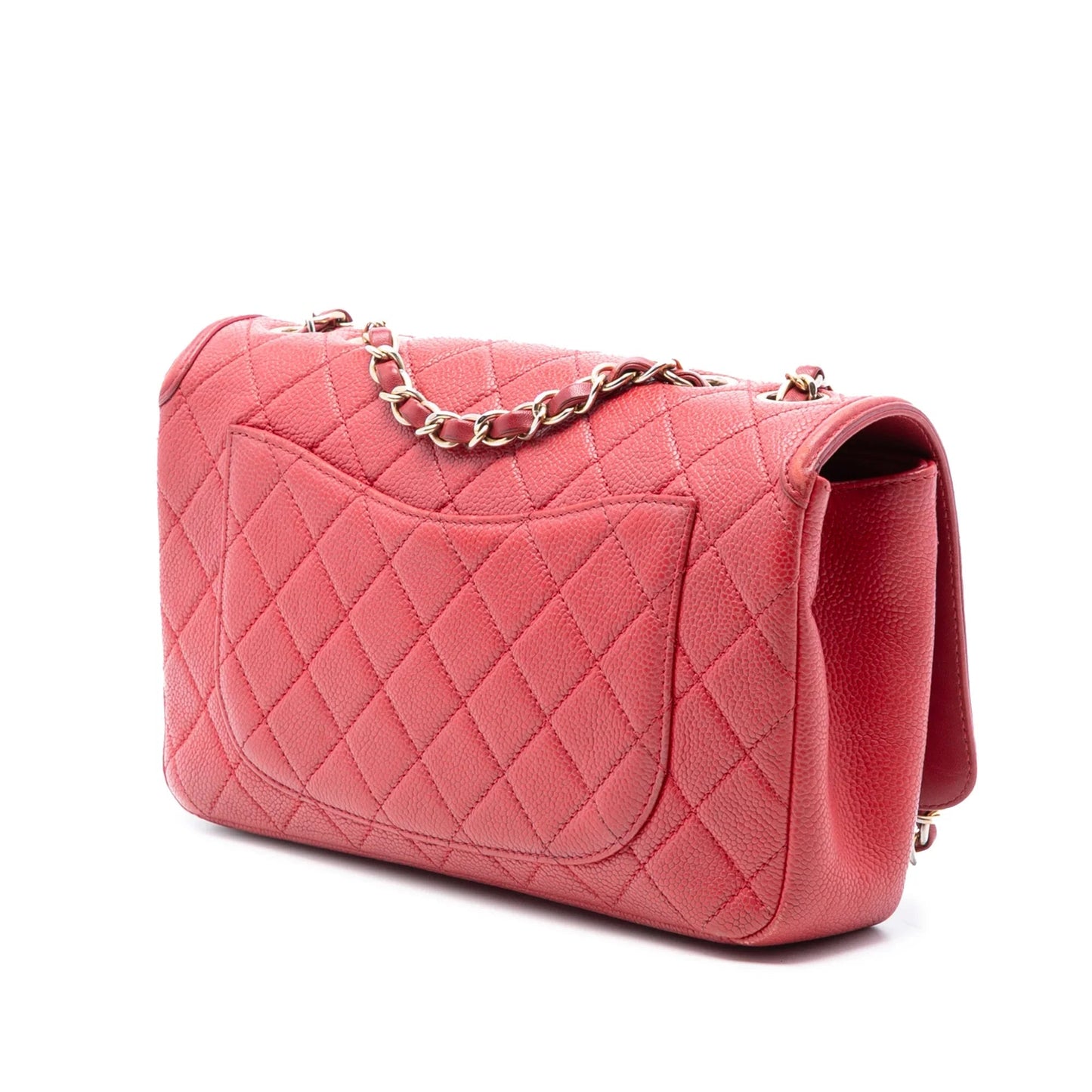 Red Chanel Medium Quilted Caviar CC Filigree Flap Shoulder Bag