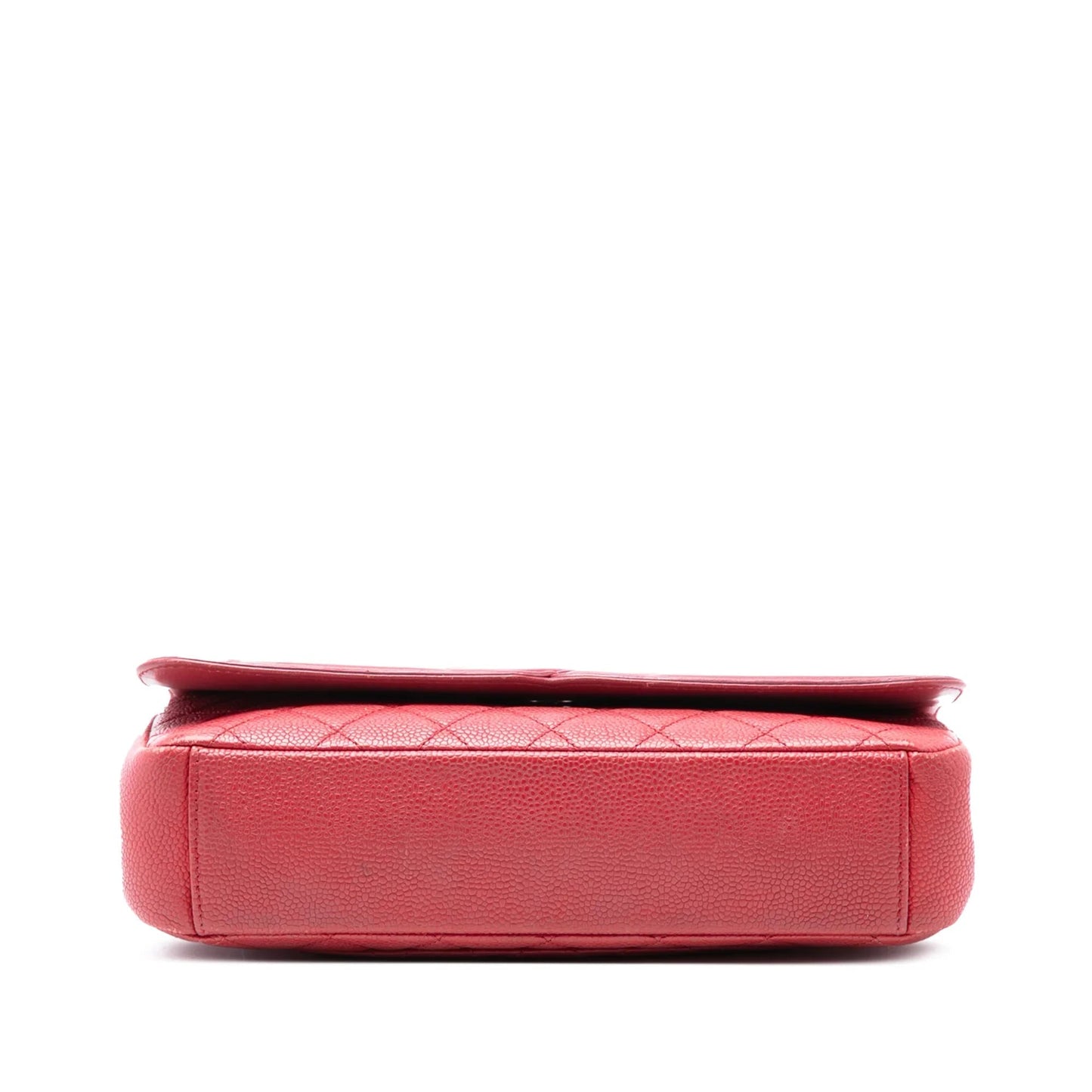 Red Chanel Medium Quilted Caviar CC Filigree Flap Shoulder Bag