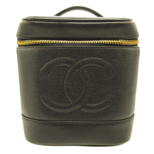 CHANEL Handbag Caviar skin black vanity vertical Women