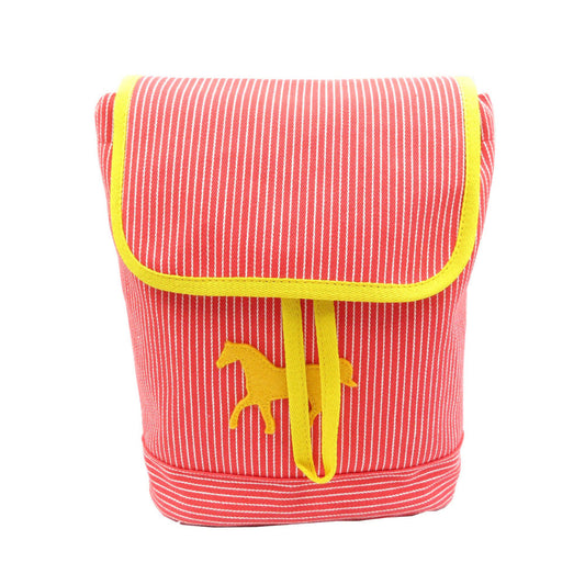 HERMES Backpack cotton Red Kids hose stripe caval color Kids(Unisex)  d