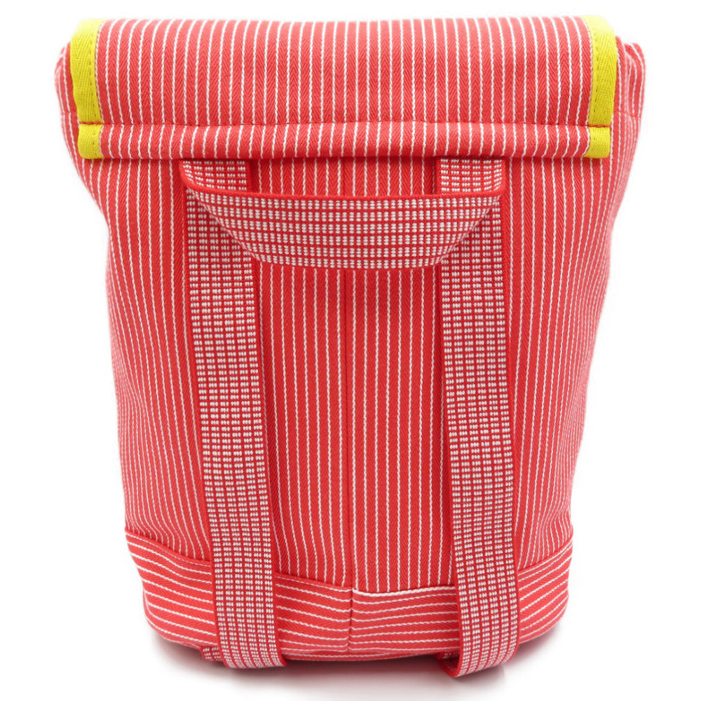 HERMES Backpack cotton Red Kids hose stripe caval color Kids(Unisex)  d