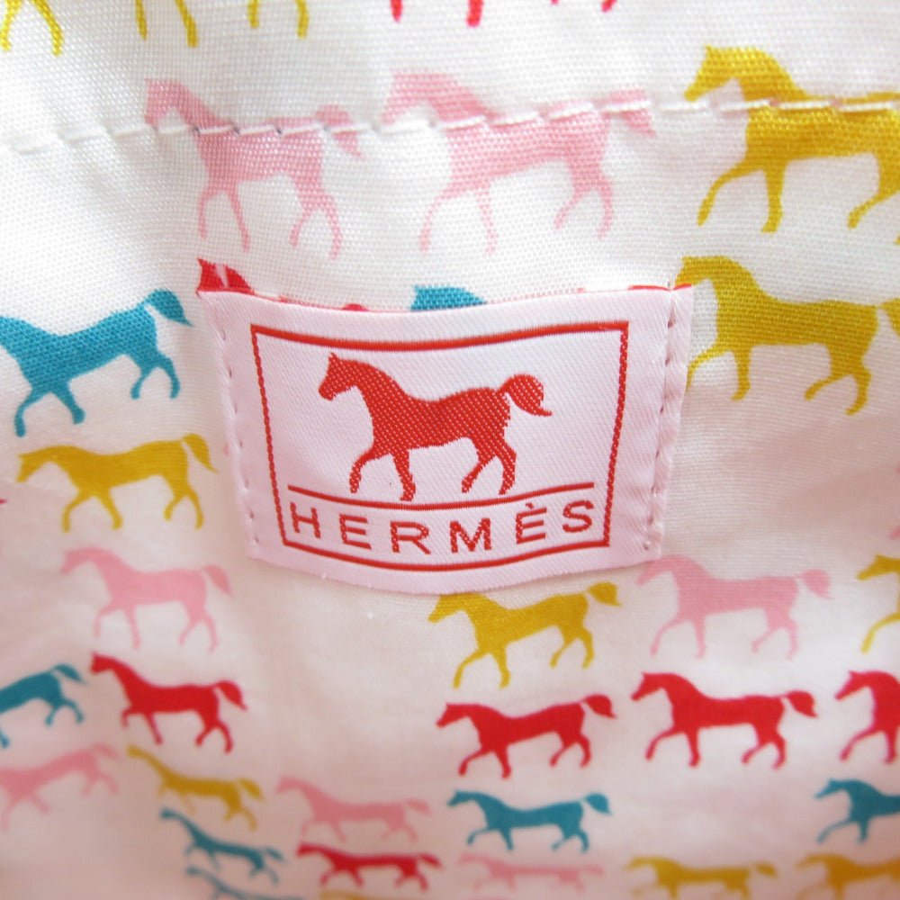 HERMES Backpack cotton Red Kids hose stripe caval color Kids(Unisex)  d
