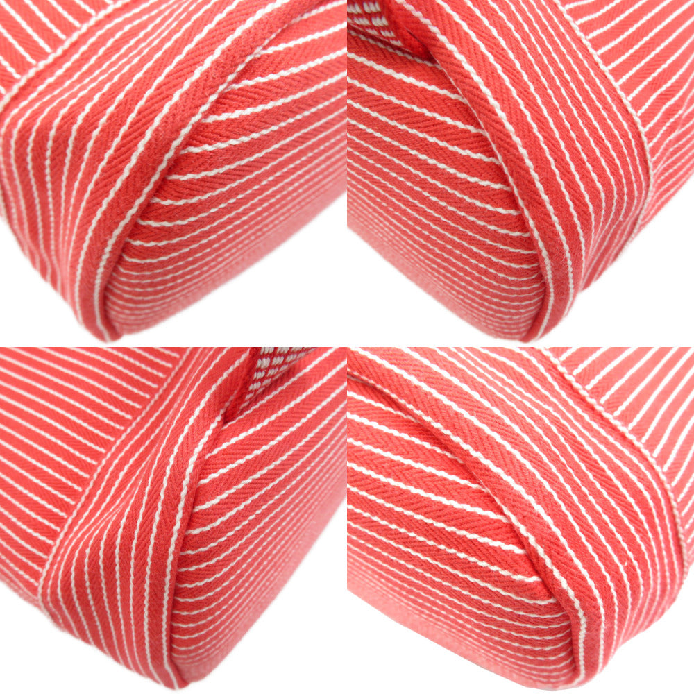 HERMES Backpack cotton Red Kids hose stripe caval color Kids(Unisex)  d