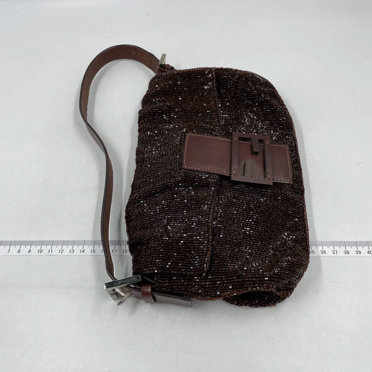 Fendi Baguette   Dark Chocolate Brown Glitter Beads