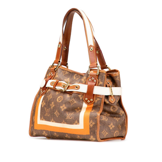 Brown Louis Vuitton Limited Edition Monogram Tisse Rayures PM Handbag