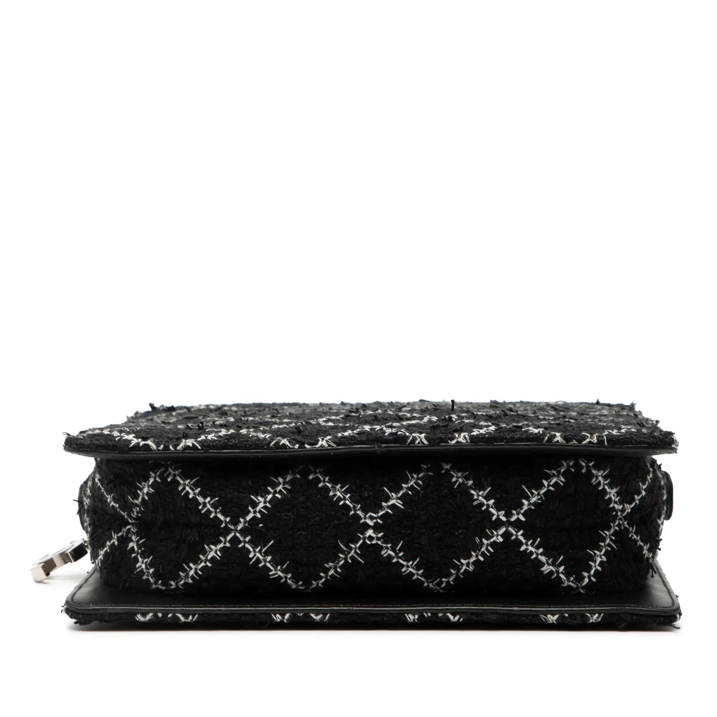 Black Chanel Tweed and Resin Zipped Chain Shopping Bag