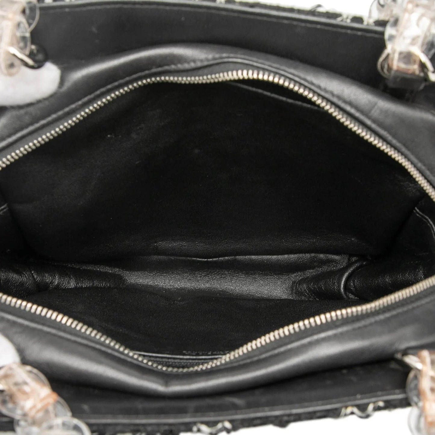 Black Chanel Tweed and Resin Zipped Chain Shopping Bag