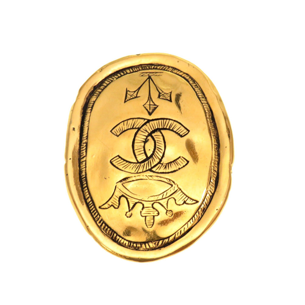 CHANEL Brooch metal gold Crown COCO Mark   Women
