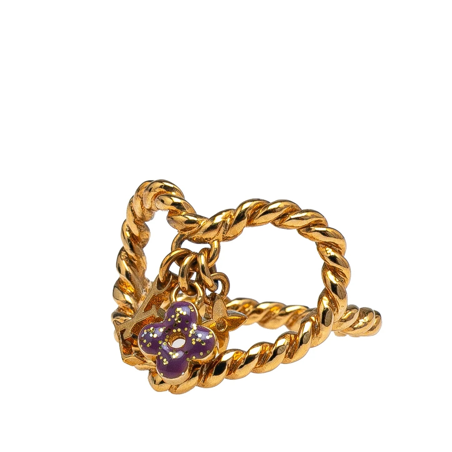 Gold Louis Vuitton Gold Plated Monogram Sweet Heart Ring