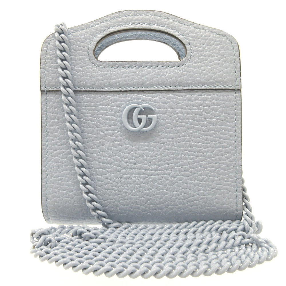 GUCCI Bifold Wallet 701074 leather light blue Compact wallet Double G Women