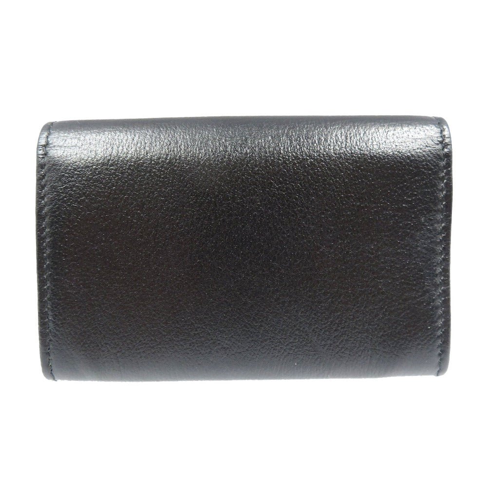 CHANEL Card Case leather black Camelia Women