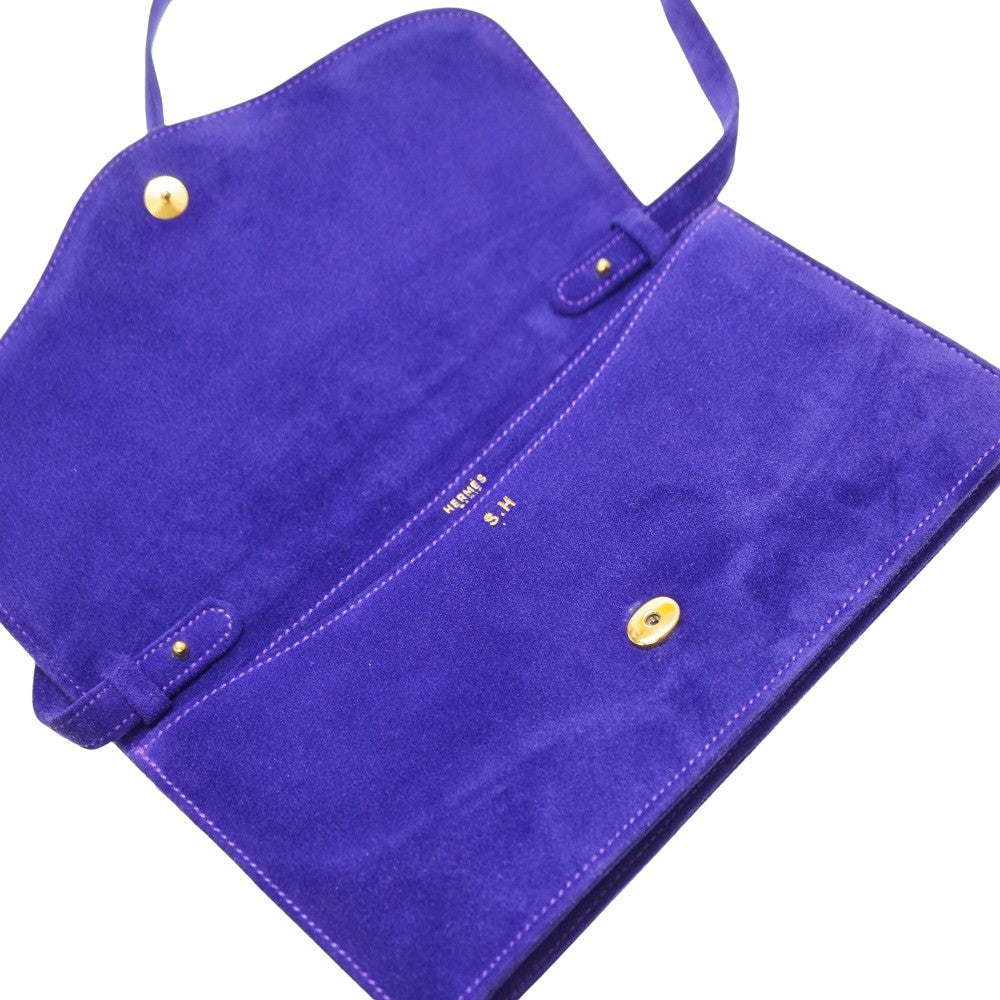 HERMES Shoulder Bag Doblis purple vintage Shoulder Clutch Bag Women  d