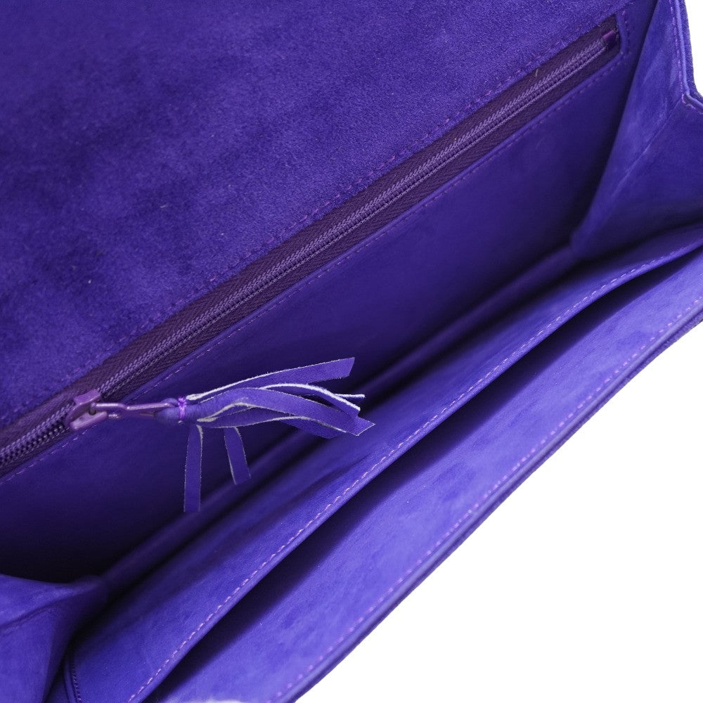 HERMES Shoulder Bag Doblis purple vintage Shoulder Clutch Bag Women  d