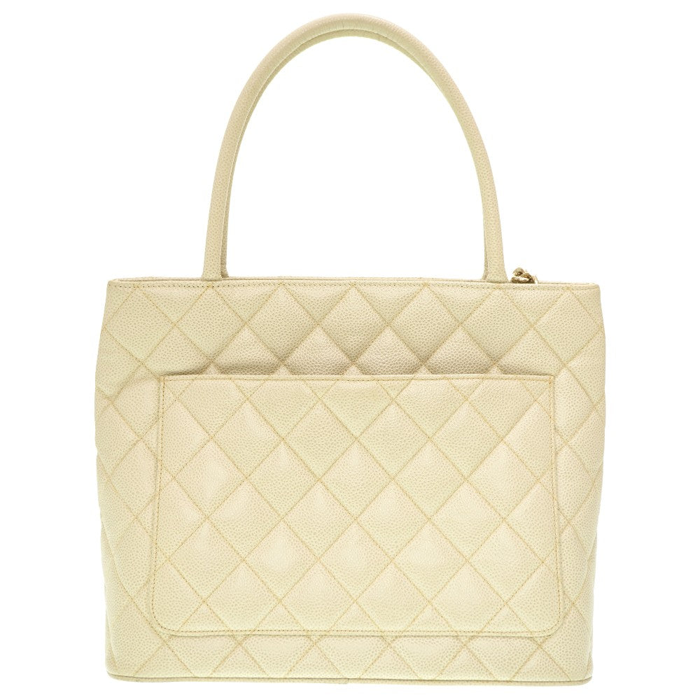 CHANEL Tote Bag Caviar skin Ivory Grey   Tote Women