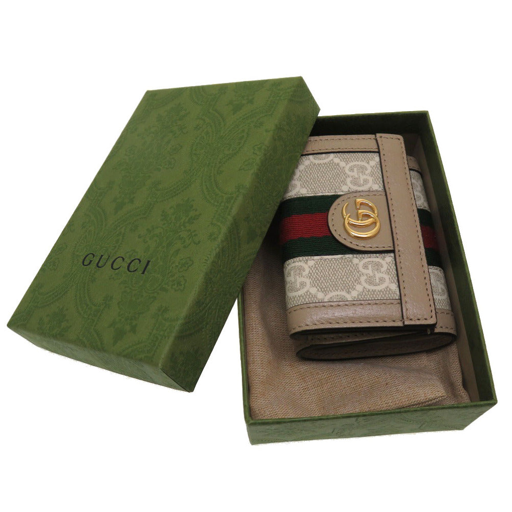GUCCI Tri-fold wallet 735099 GG canvas beige Ofidia Women
