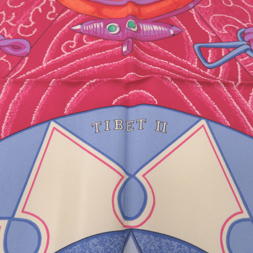 HERMES scarf silk pink Carre90 TIBET 2 Tibet 2 Women  d