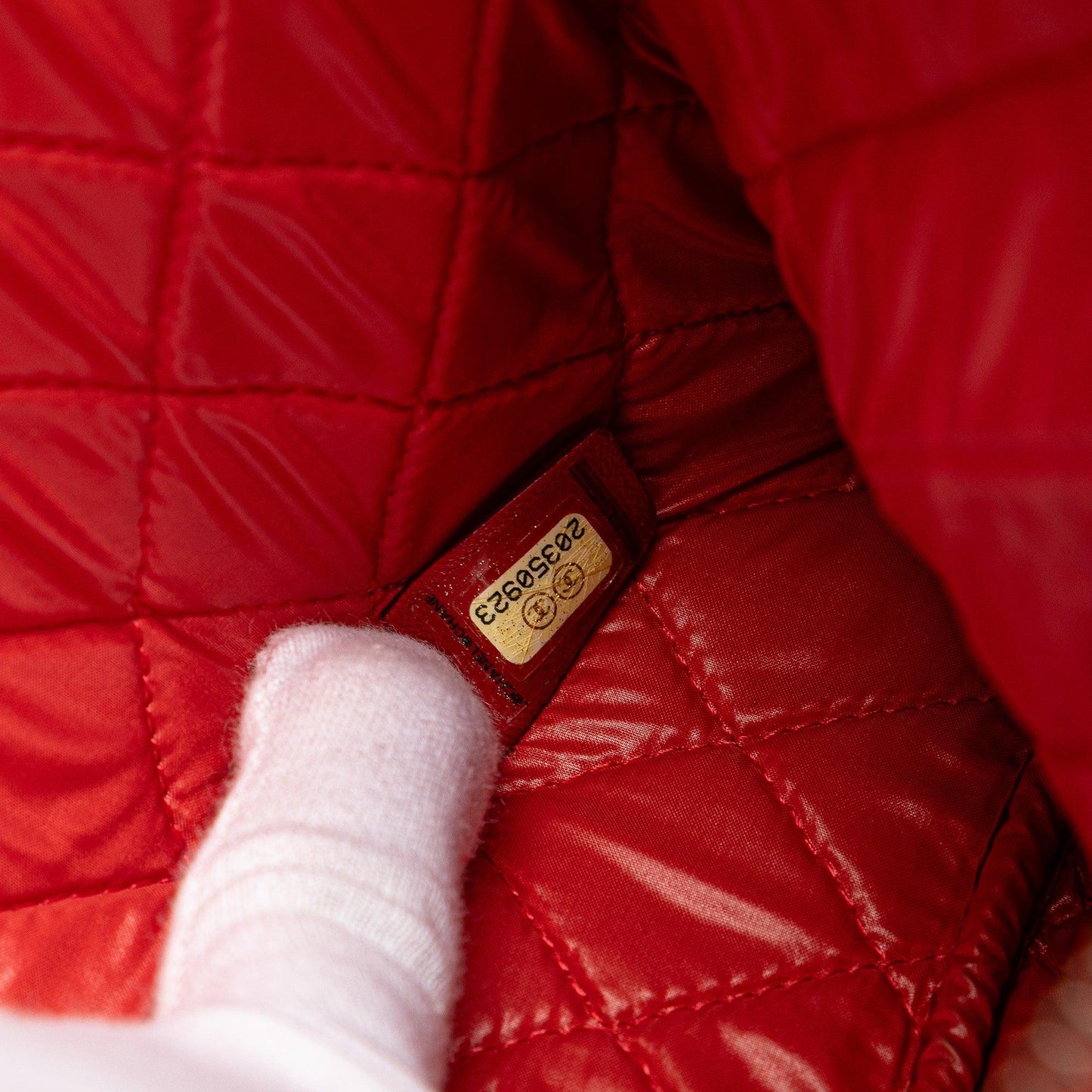 Red Chanel Medium Quilted Lambskin O Case Clutch