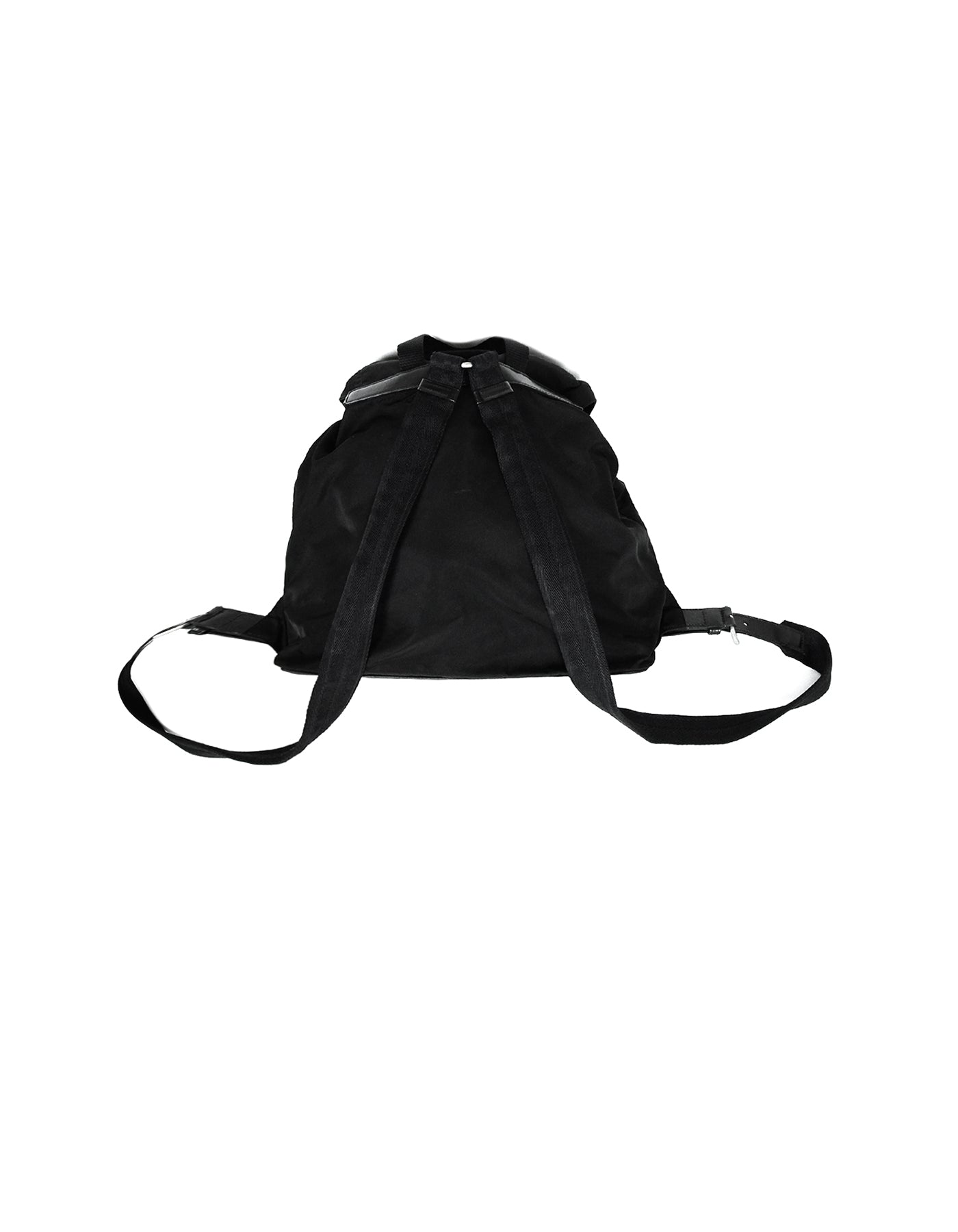 Prada Black Nylon Double Buckle Pocket Backpack Bag