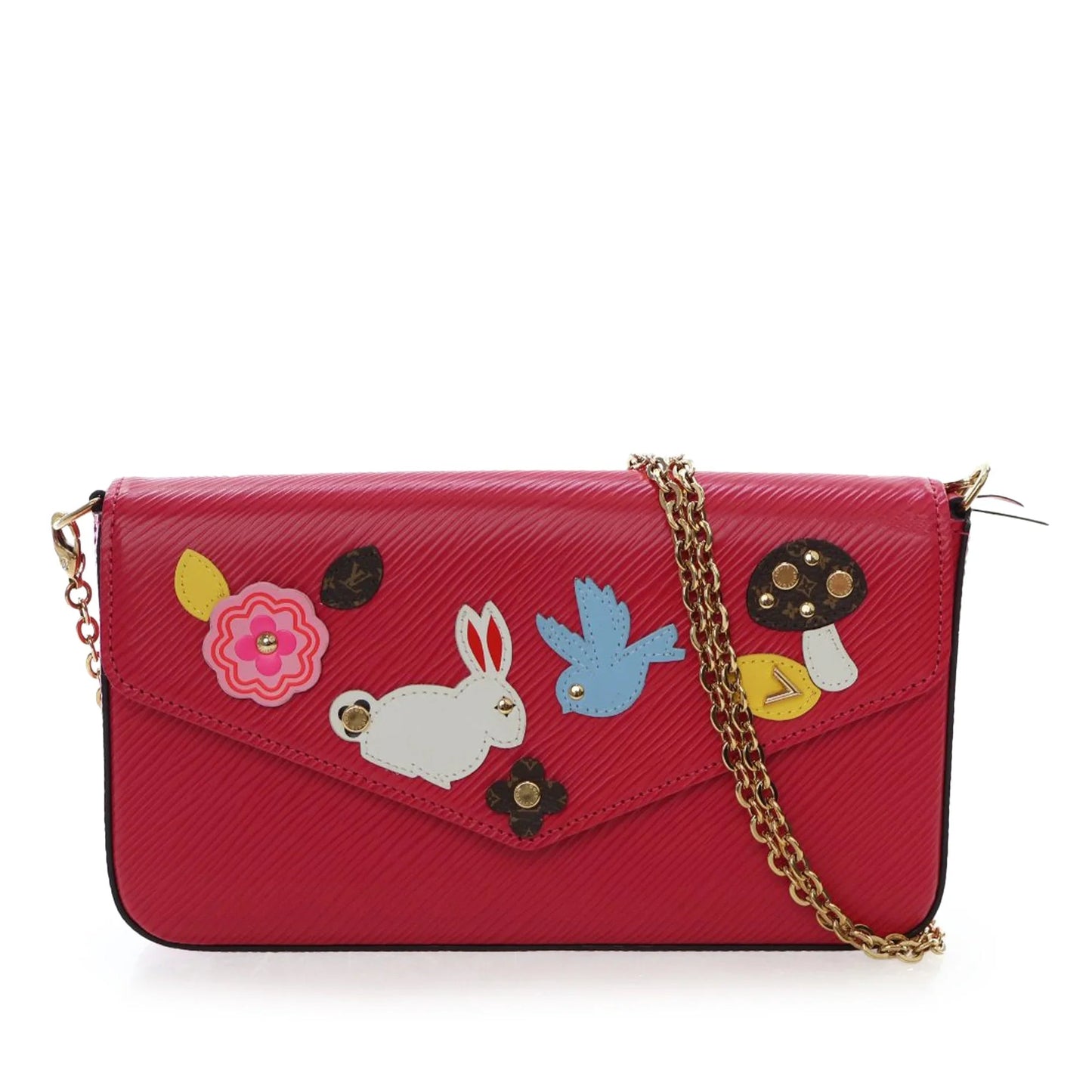 Pink Louis Vuitton Epi Pochette Felicie Patchwork Crossbody Bag