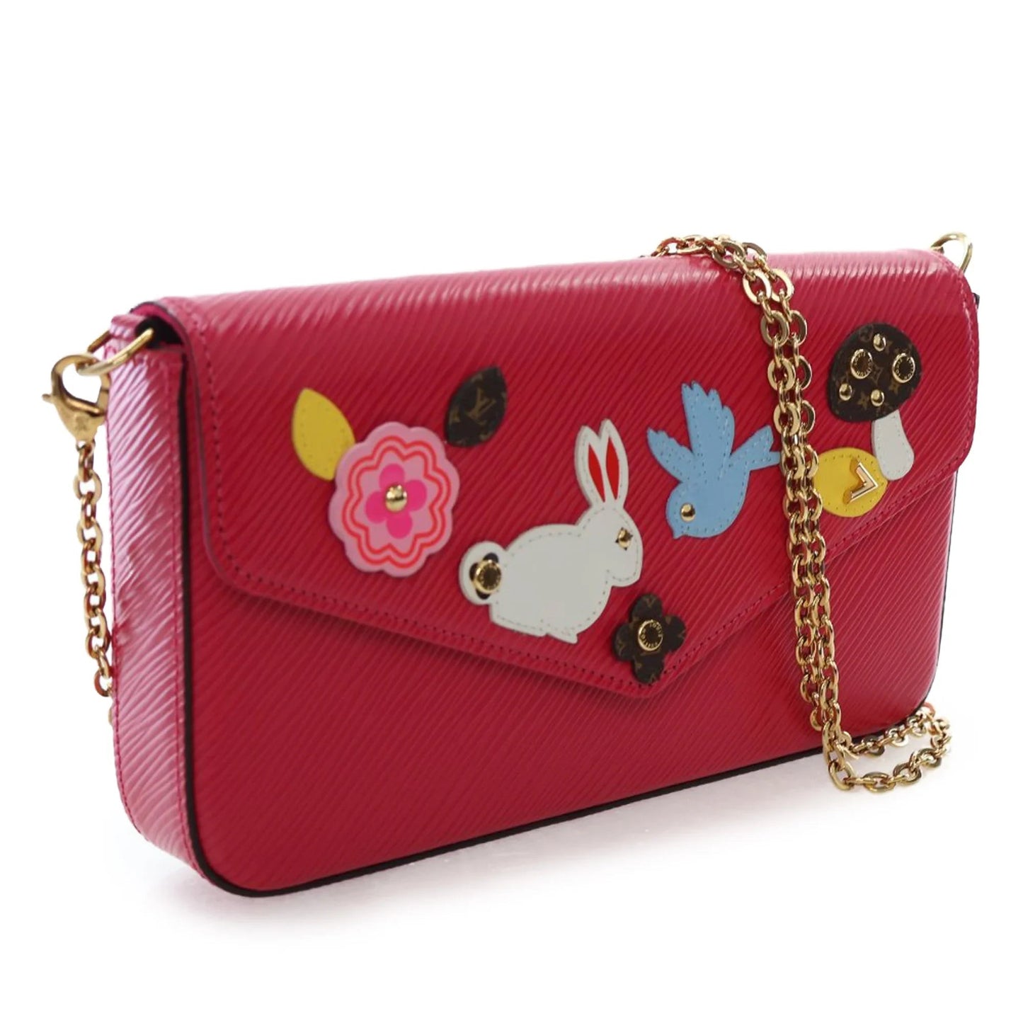 Pink Louis Vuitton Epi Pochette Felicie Patchwork Crossbody Bag