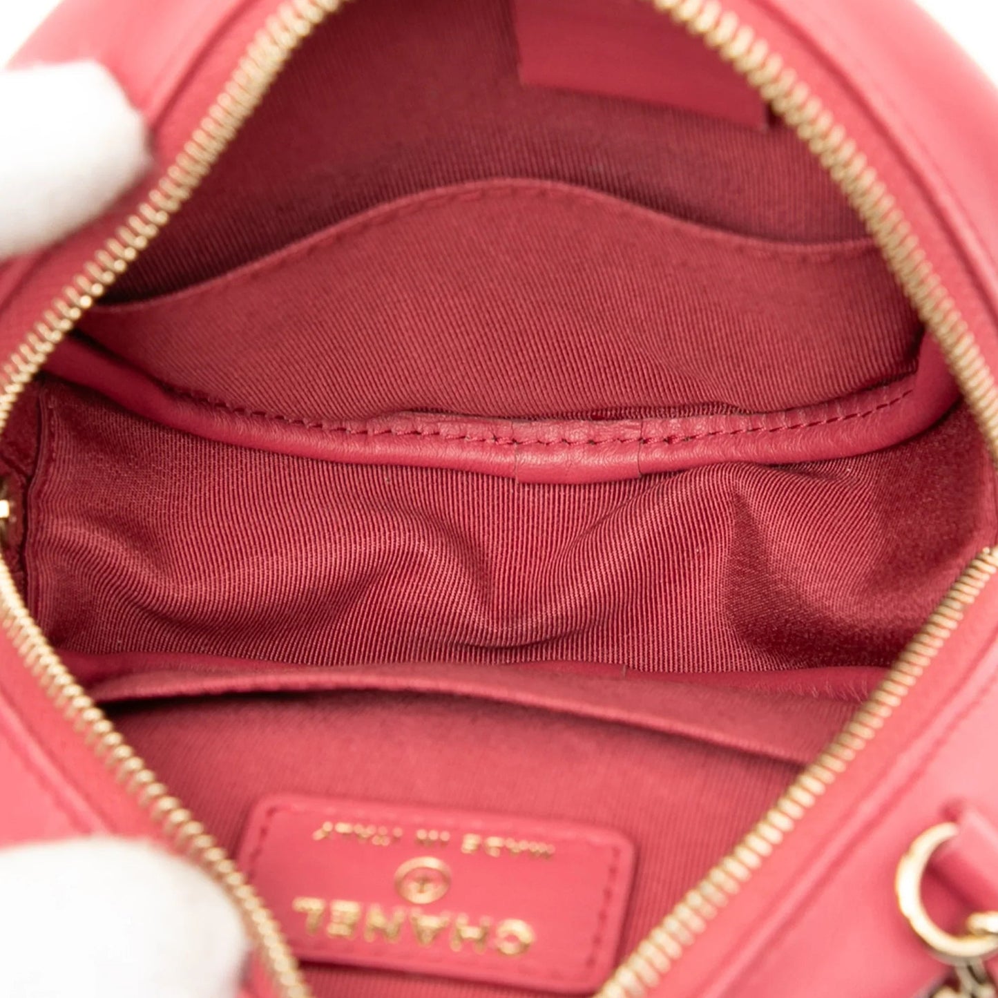 Pink Chanel CC Quilted Lambskin Round Clutch With Chain Crossbody Bag