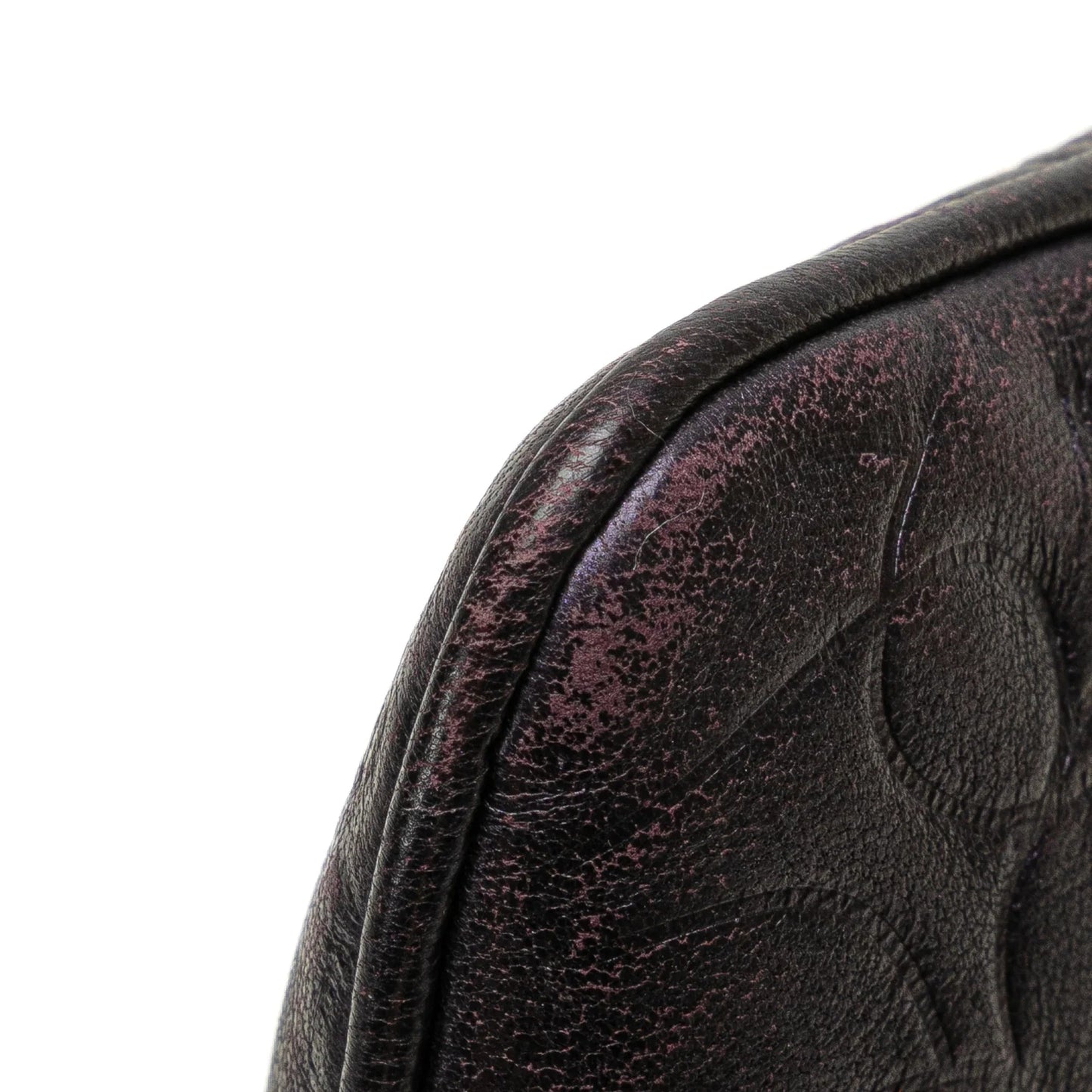 Purple Chanel Embossed Lambskin Camellia Chain Pochette Handbag