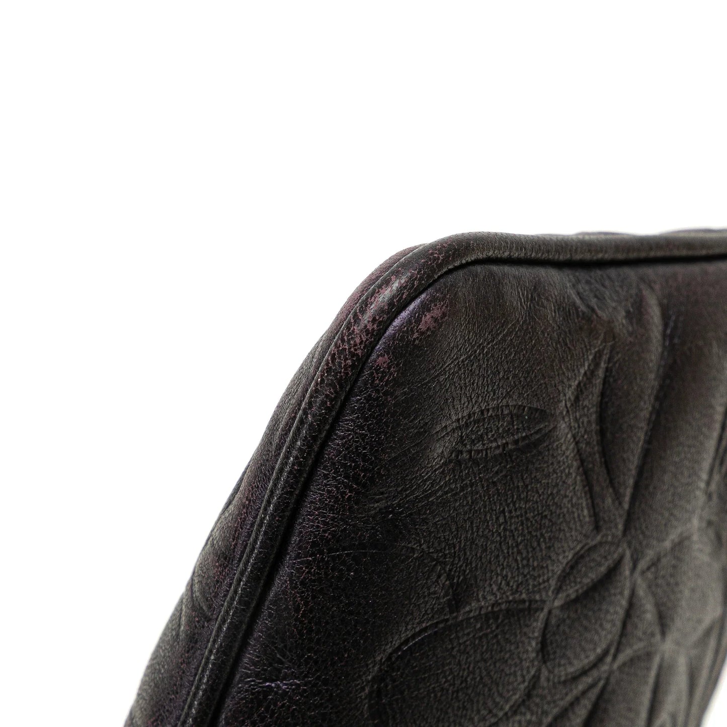 Purple Chanel Embossed Lambskin Camellia Chain Pochette Handbag