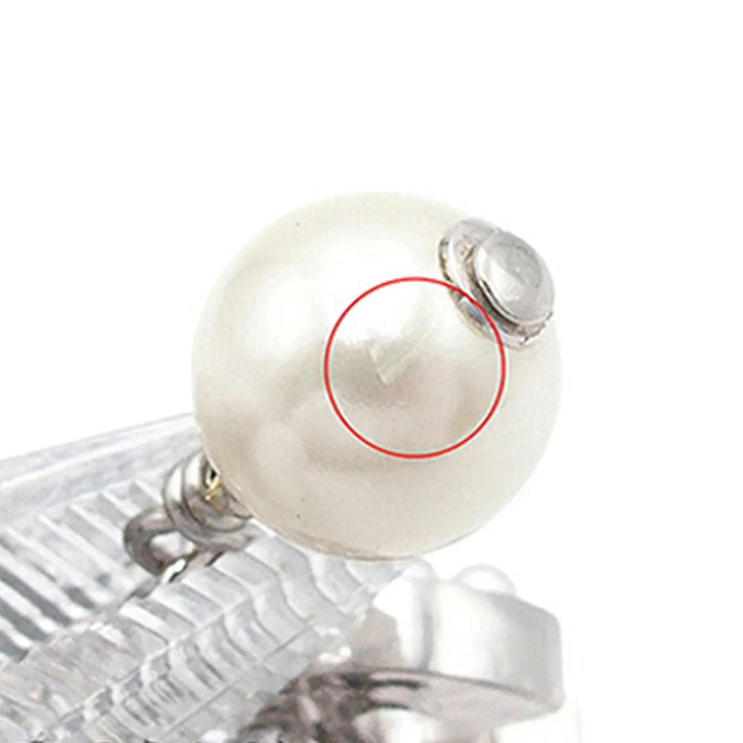 Silver Chanel Silver Plated CC Faux Pearl Drop Clip On Earrings