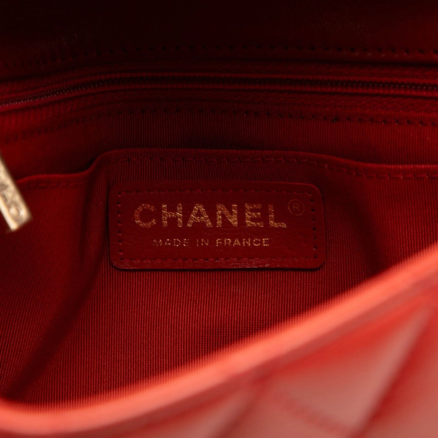 Red Chanel CC Quilted Calfskin Ruffle Strap Flap Crossbody Bag