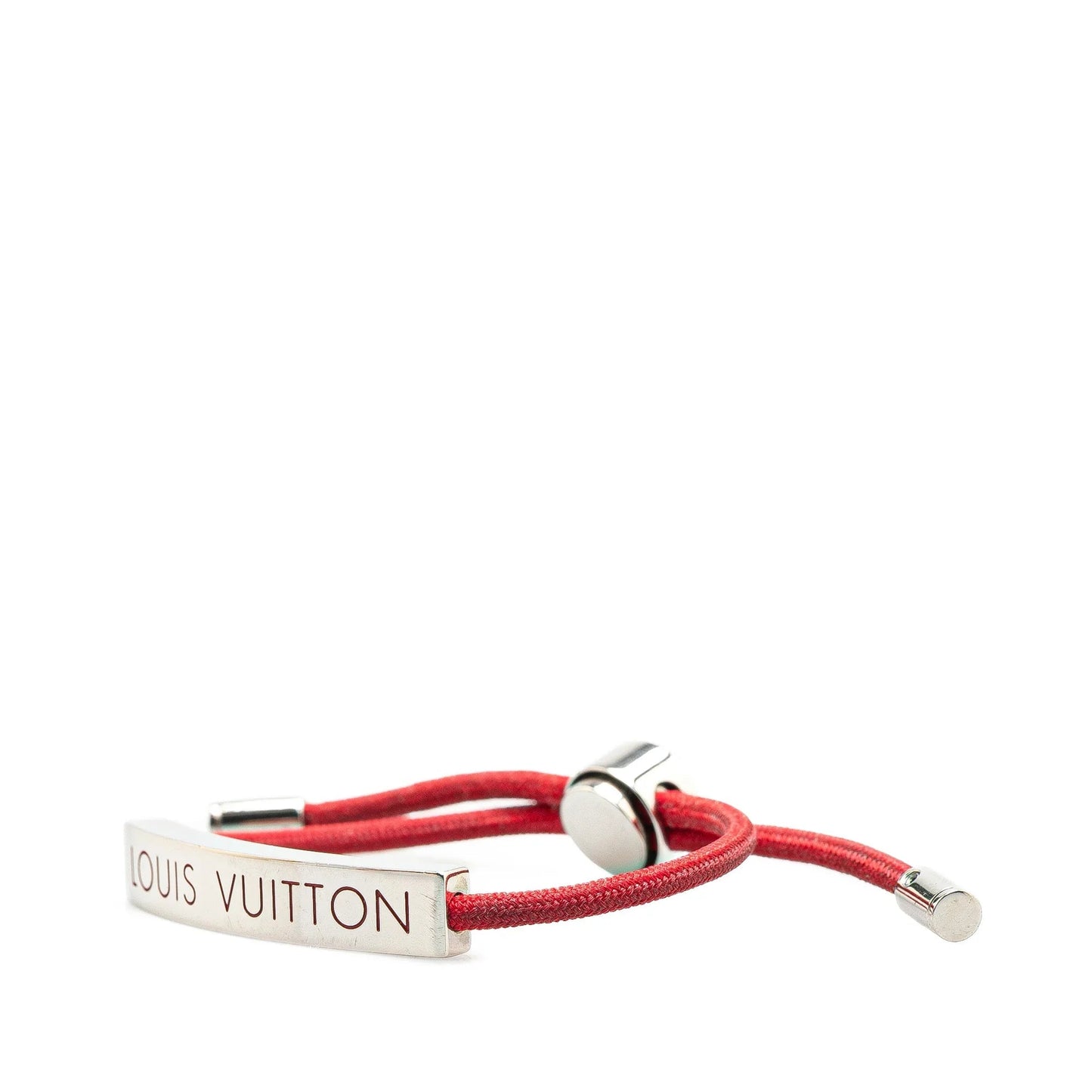 Red Louis Vuitton Stainless Steel and Nylon LV Space Bracelet
