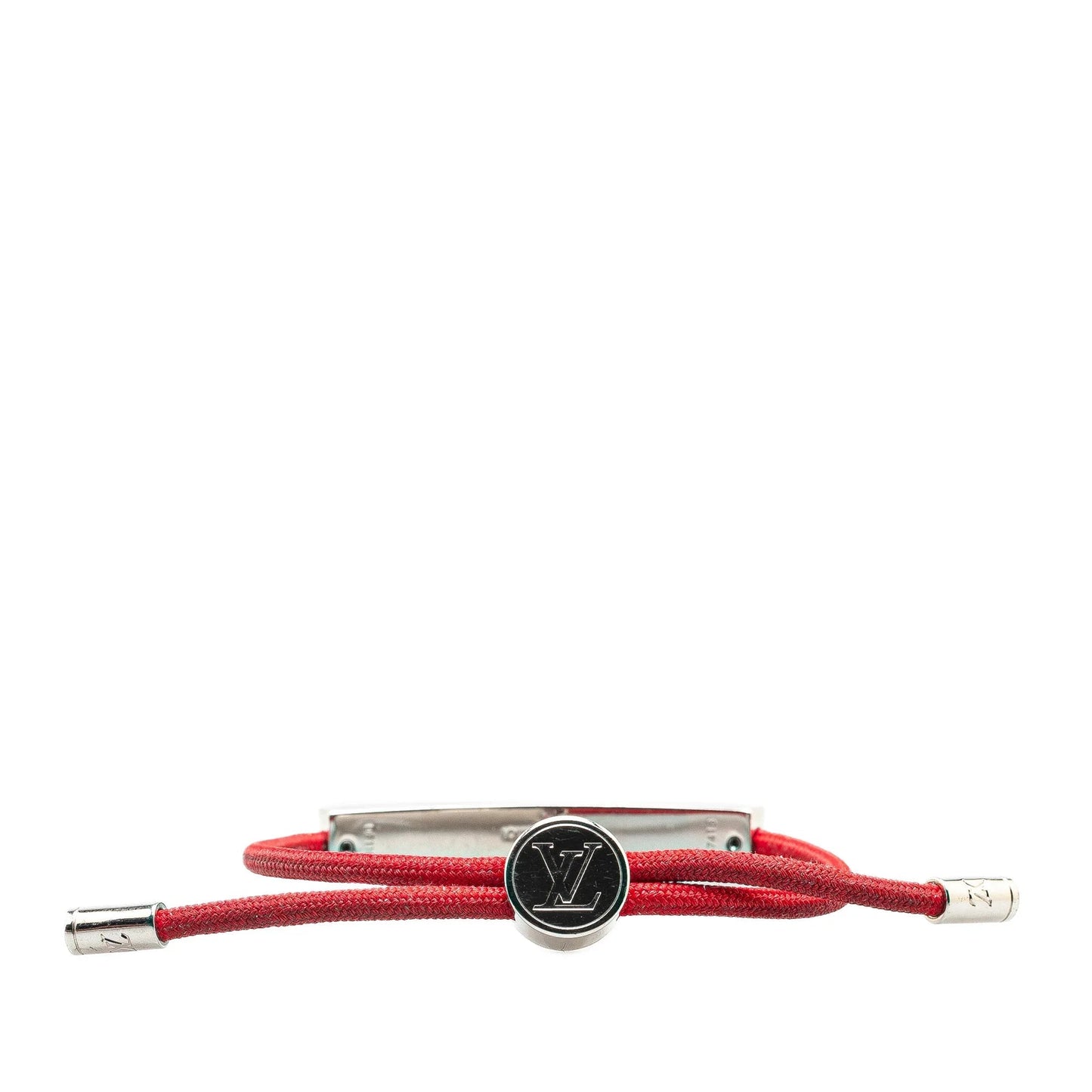 Red Louis Vuitton Stainless Steel and Nylon LV Space Bracelet