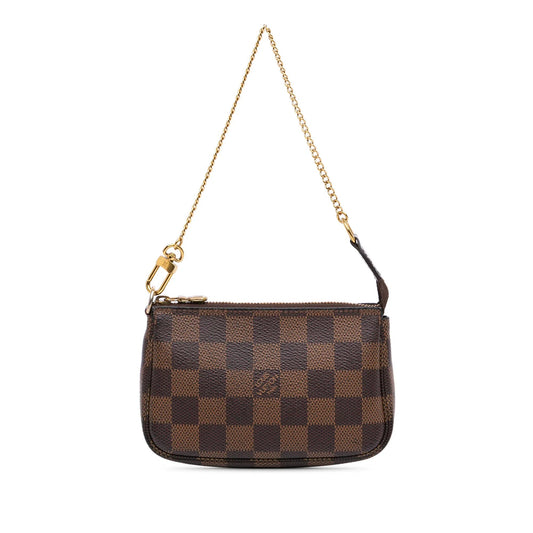 Brown Louis Vuitton Damier Ebene Mini Pochette Accessoires Handbag
