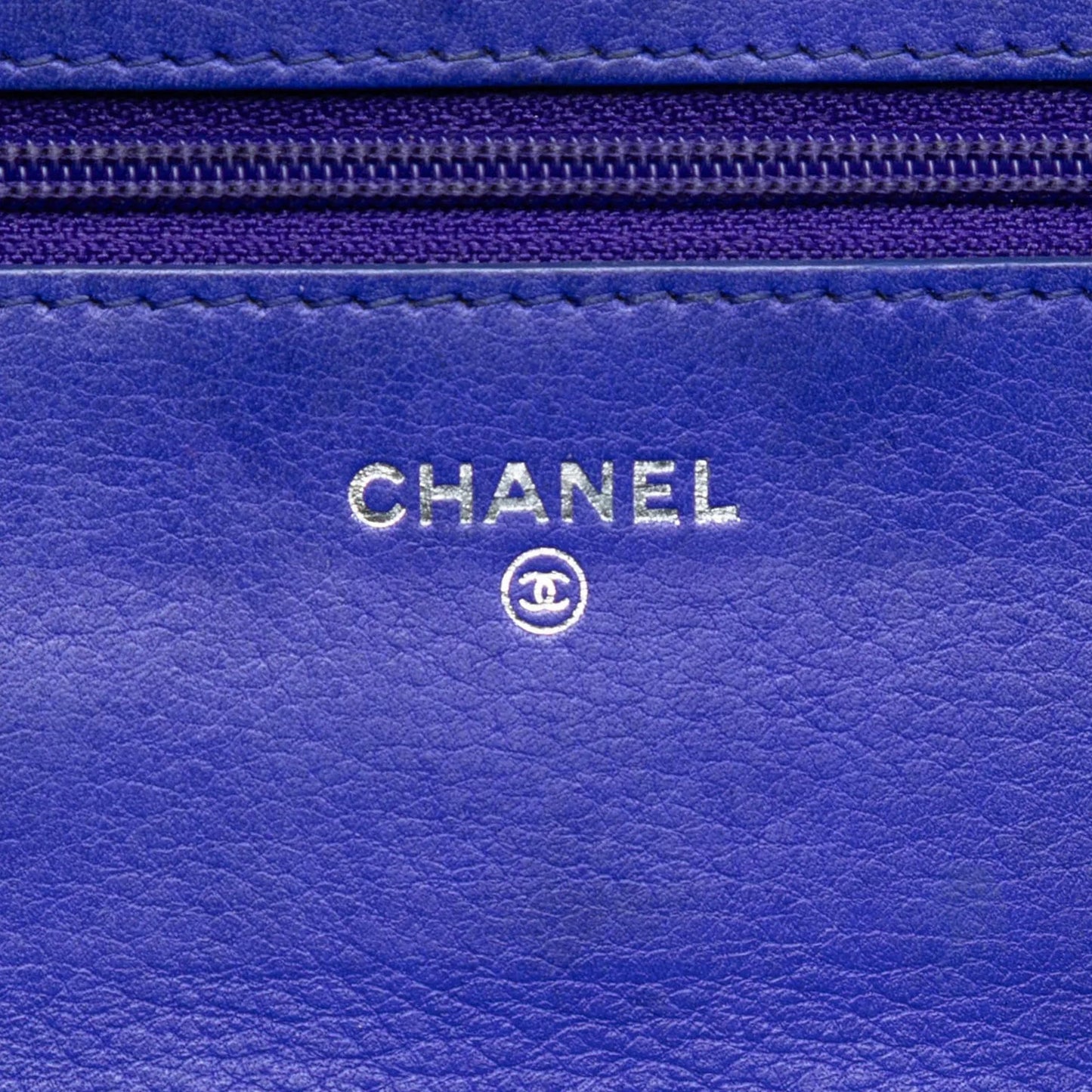 Blue Chanel CC Quilted Calfskin Fancy Wallet On Chain Crossbody Bag