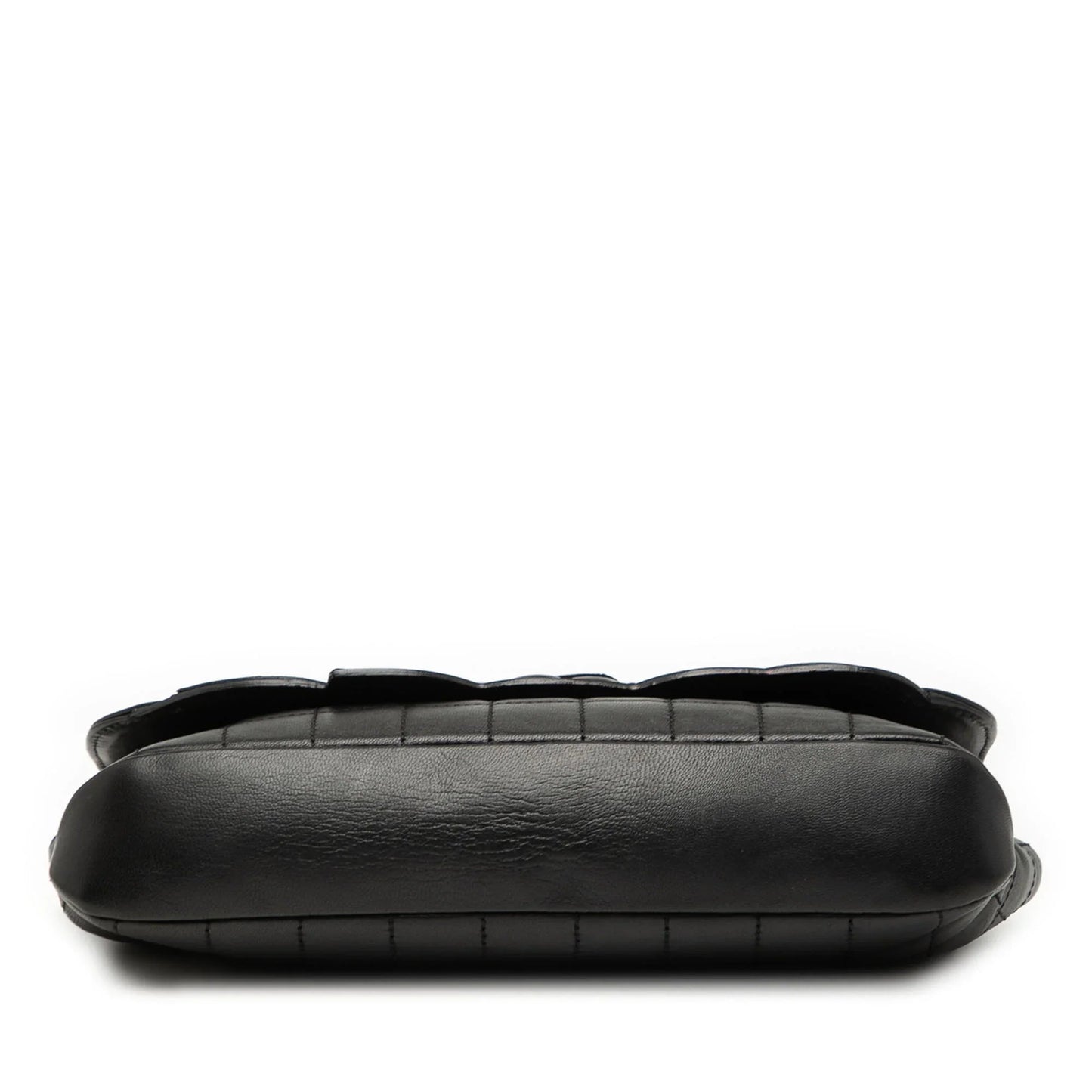 Black Chanel Camellia CC Choco Bar No 5 Lambskin Shoulder Bag