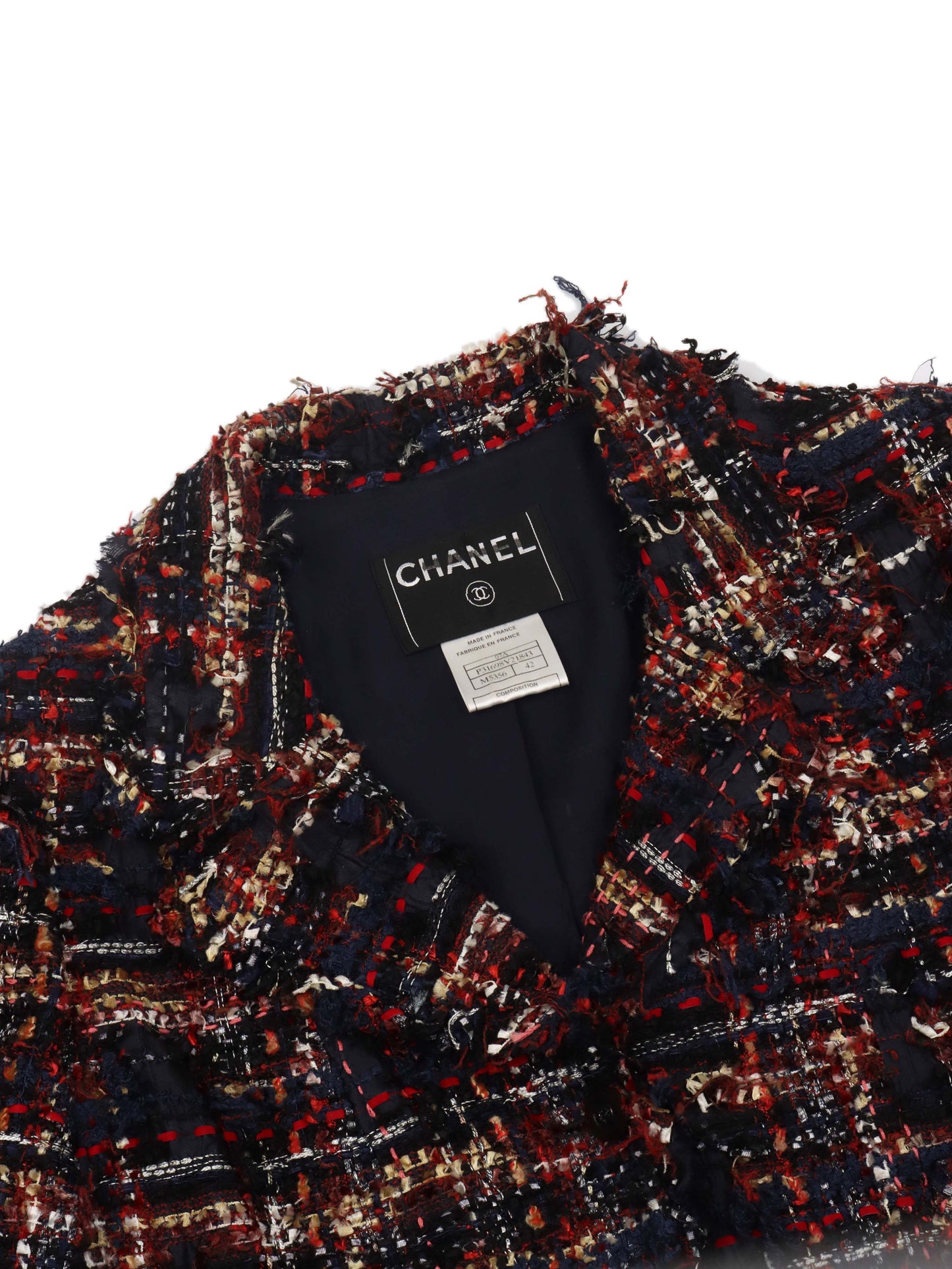 Chanel Tweed Red & Navy Jacket.